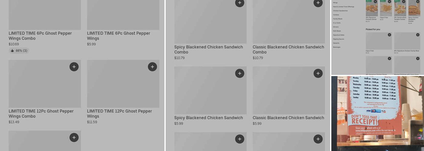 Popeyes Louisiana Kitchen Menu