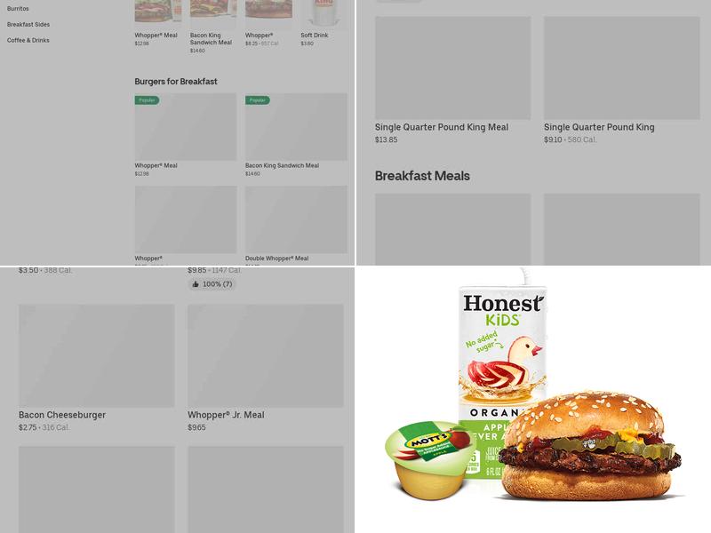 Burger King Menu