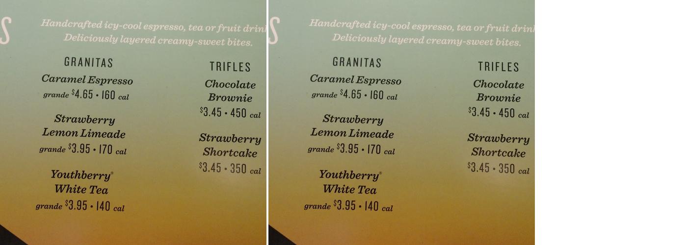 Starbucks Menu