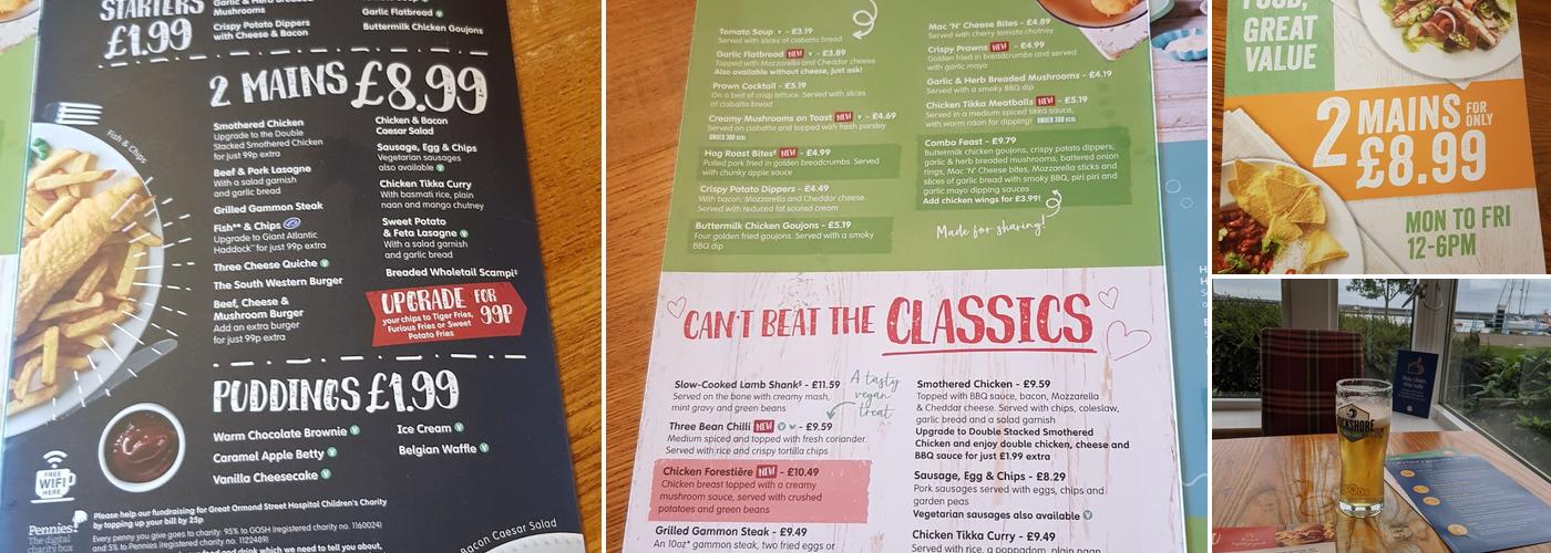 The Harbour Brewers Fayre Menu