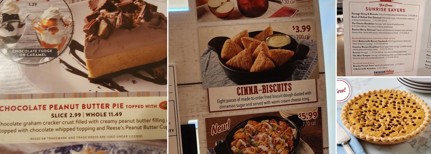Bob Evans Menu