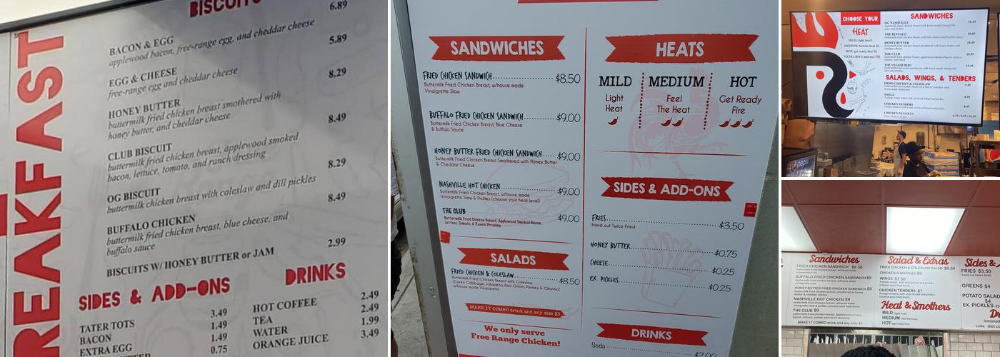 Roaming Rooster Menu