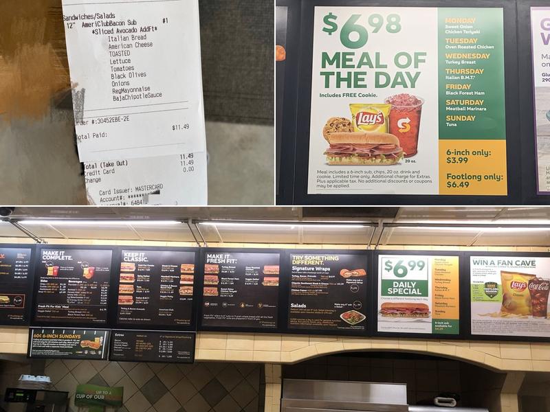 Subway Menu