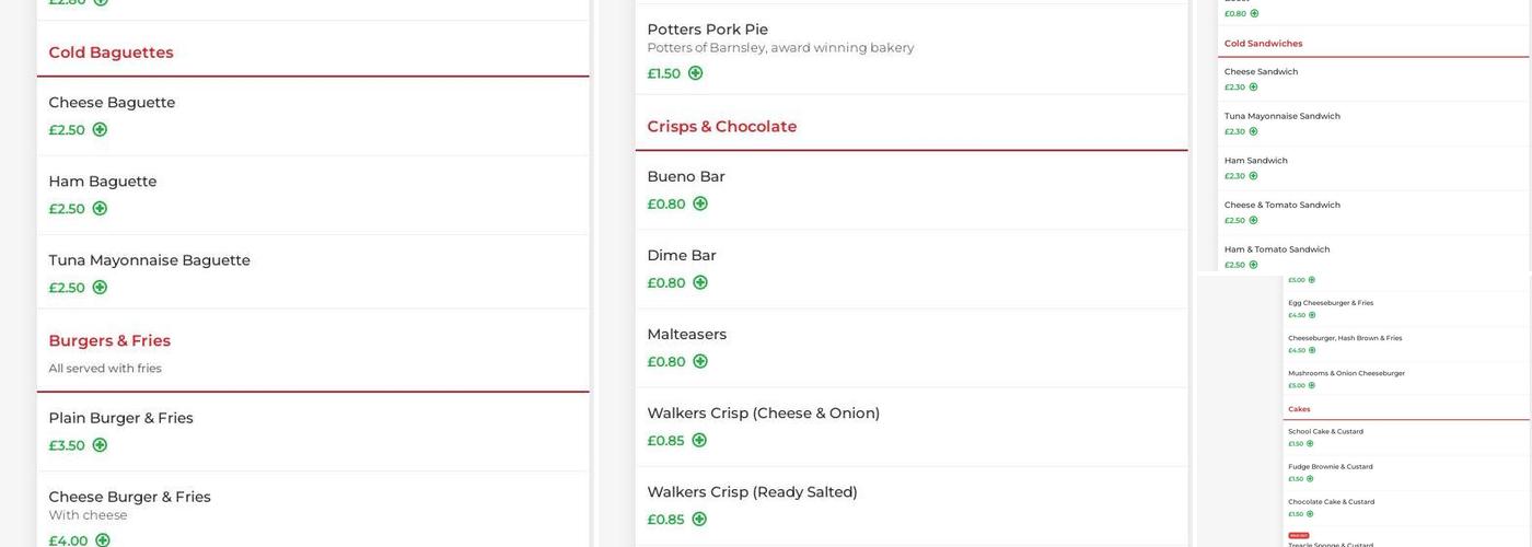 Katie’s Cafe 2 Rotherham. Menu