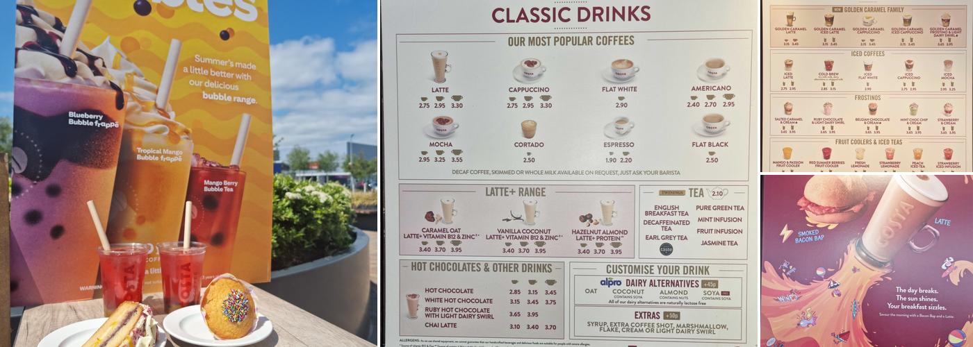 Costa Coffee Menu