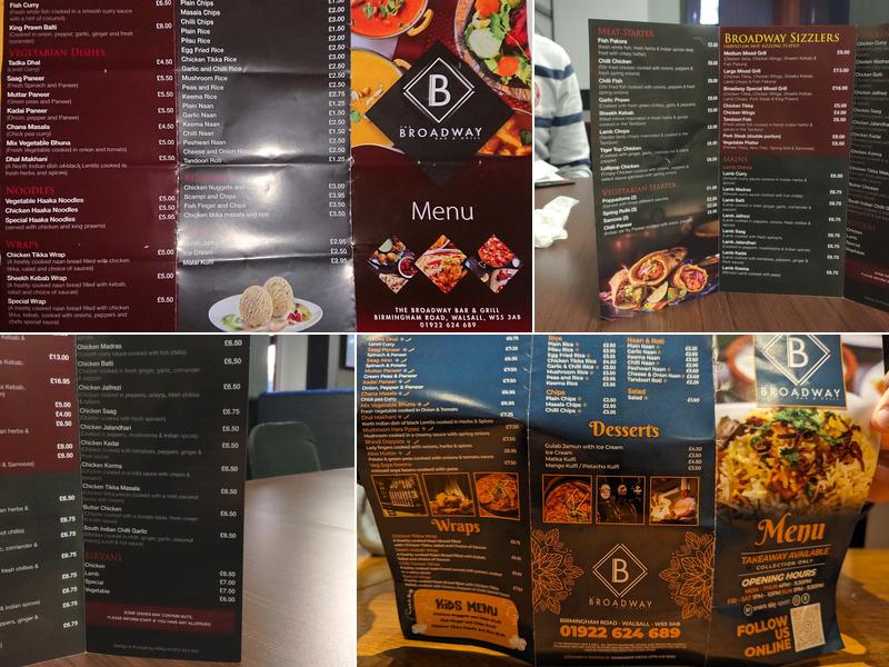 The Broadway Bar & Grill Menu