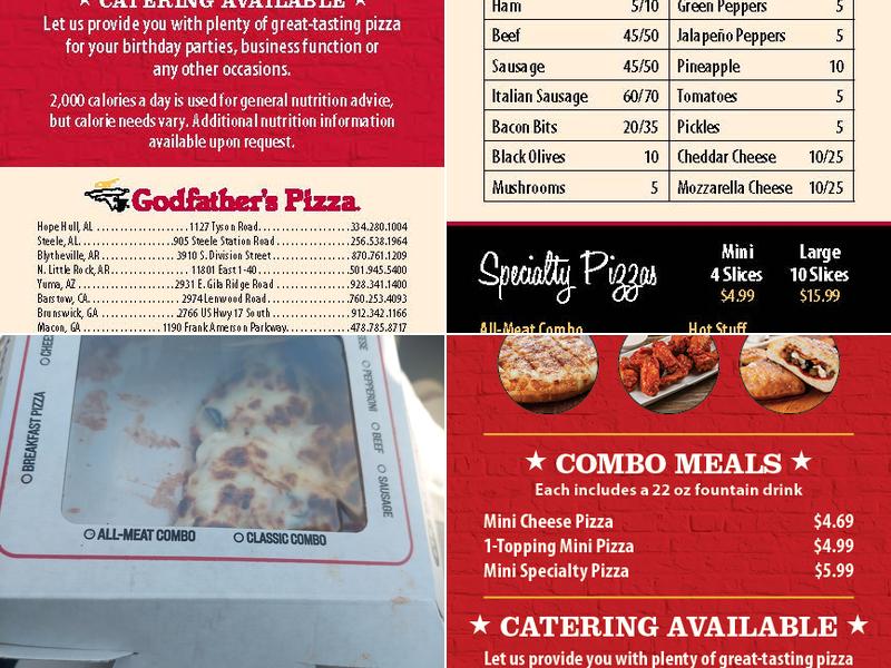 Godfather's Pizza Express Menu