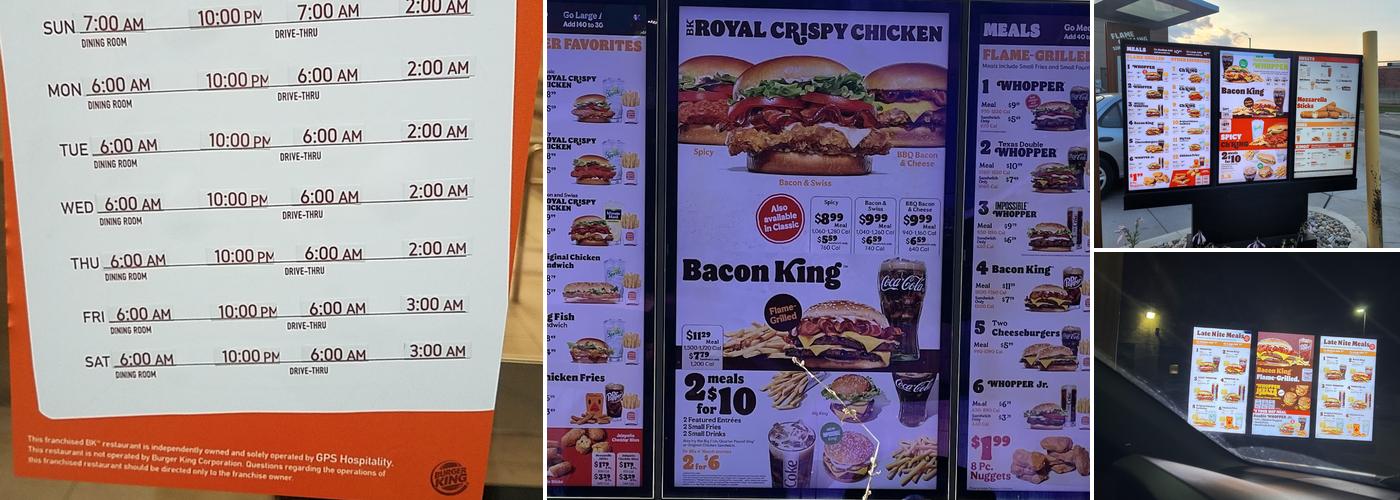 Burger King Menu