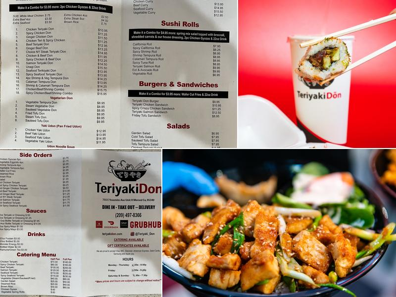 Teriyaki Don Menu