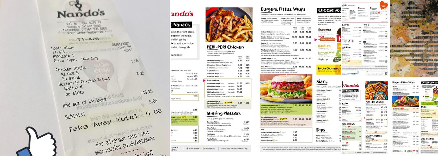Nando's Manchester - Oxford Road Menu