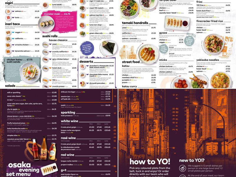 YO! Slough Tesco Kiosk Menu