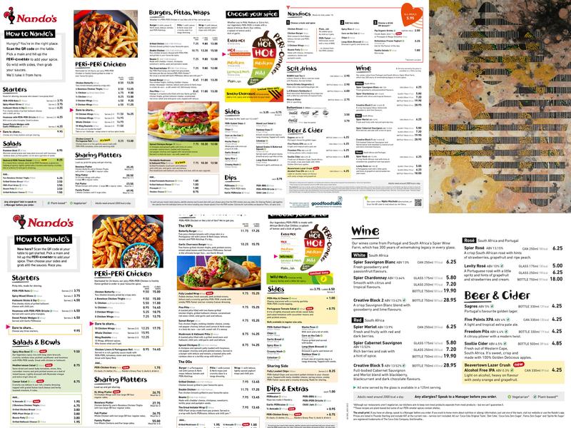 Nando's Manchester - Parrs Wood Menu