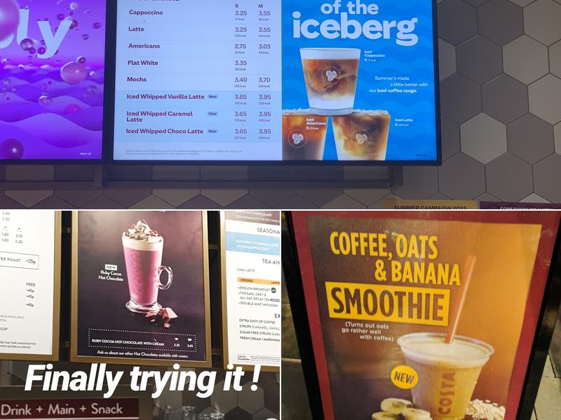 Costa Coffee Menu