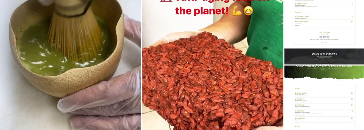 Organic Rootz juice bar cafe Menu