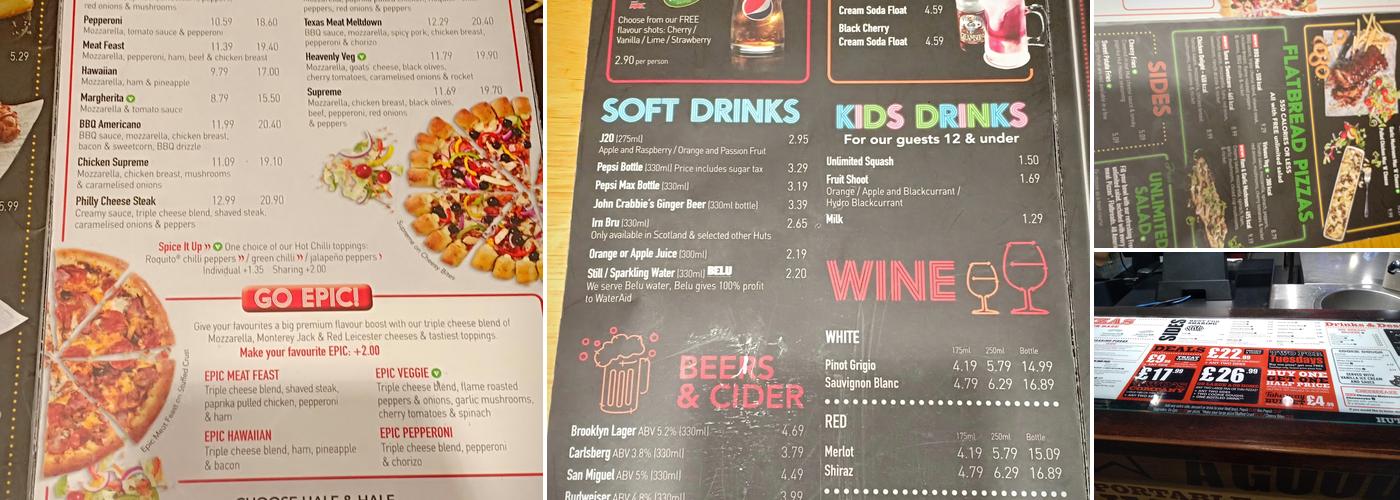 Pizza Hut Restaurant Menu