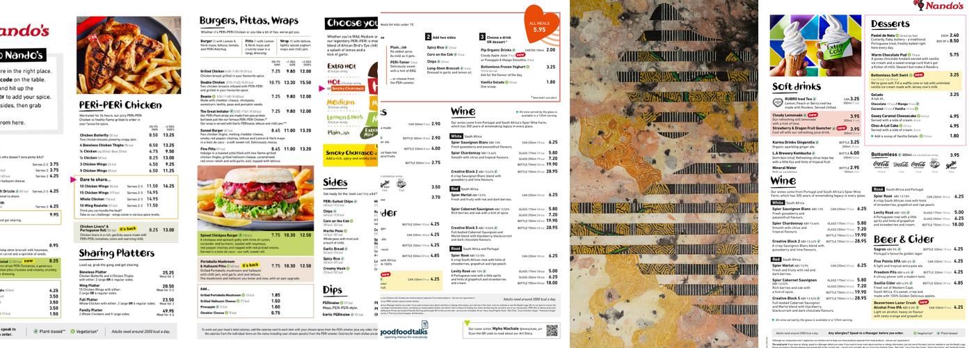 Nando's Fulham Broadway Menu