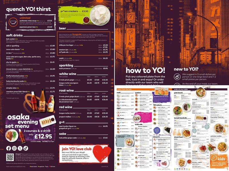 YO! Basildon Langdon Hills Tesco Kiosk Menu