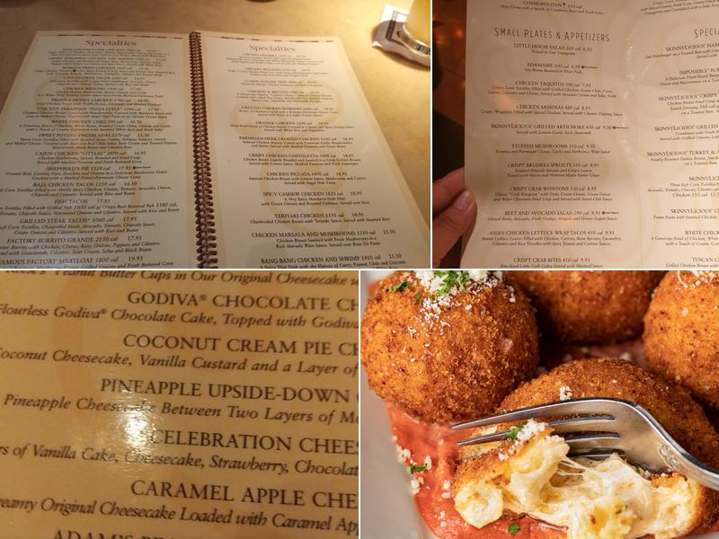 The Cheesecake Factory Menu