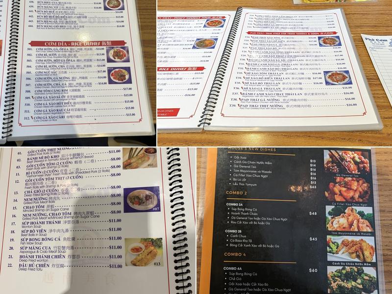 Pho-Com 99 Menu