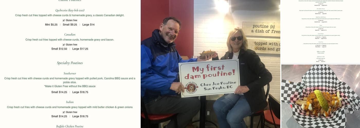 Chez Joe Poutine Menu