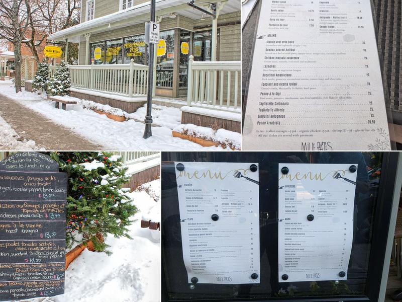 Restaurant Mille Pâtes Menu