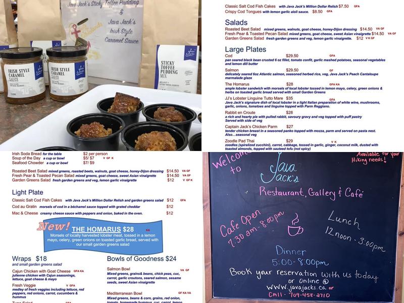 Java Jack's Restaurant & Gallery Menu