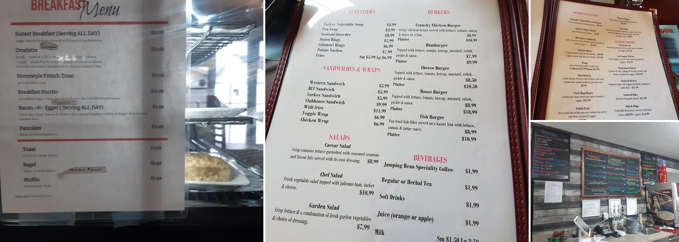Sunset Cafe Menu