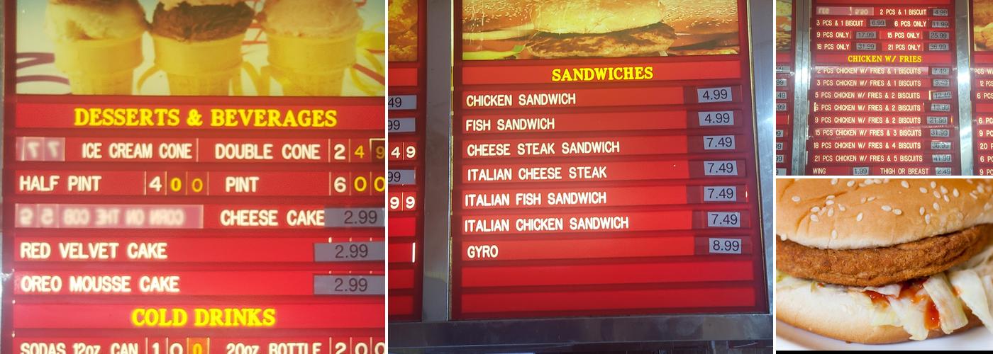 Hollywood Fried Chicken Menu