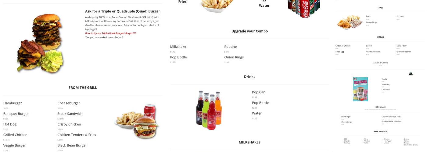 Grind Hamburgers Menu