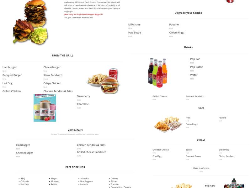 Grind Hamburgers Menu