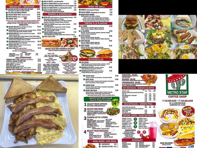 Metro Star Coffee Shop Menu