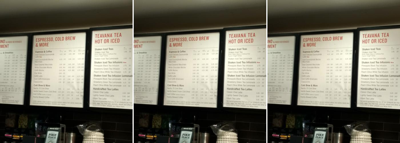Starbucks Menu
