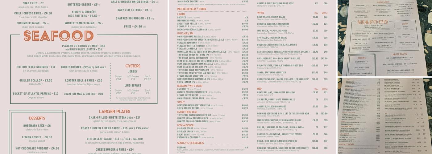 The Gas Station Menu