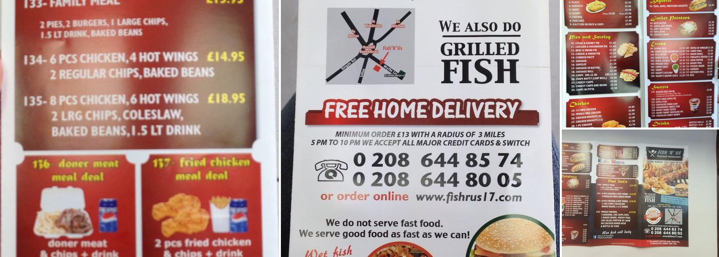 Fish R Us - Carshalton Menu