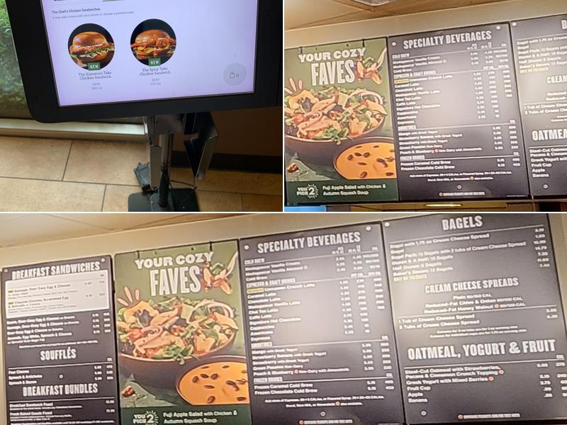 Panera Bread Menu