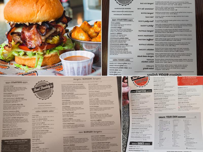 Bad Daddy's Burger Bar Menu