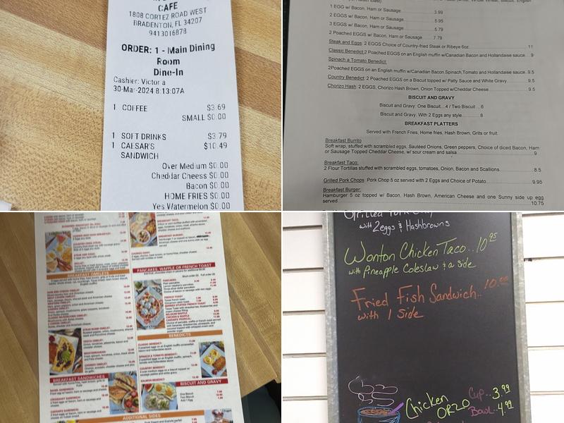 Caesar's Breakfast & Lunch Menu