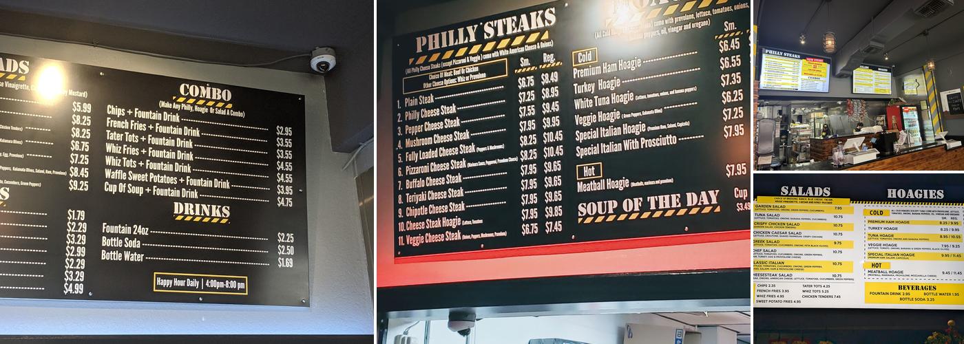 Loading Zone Philly Steaks Menu