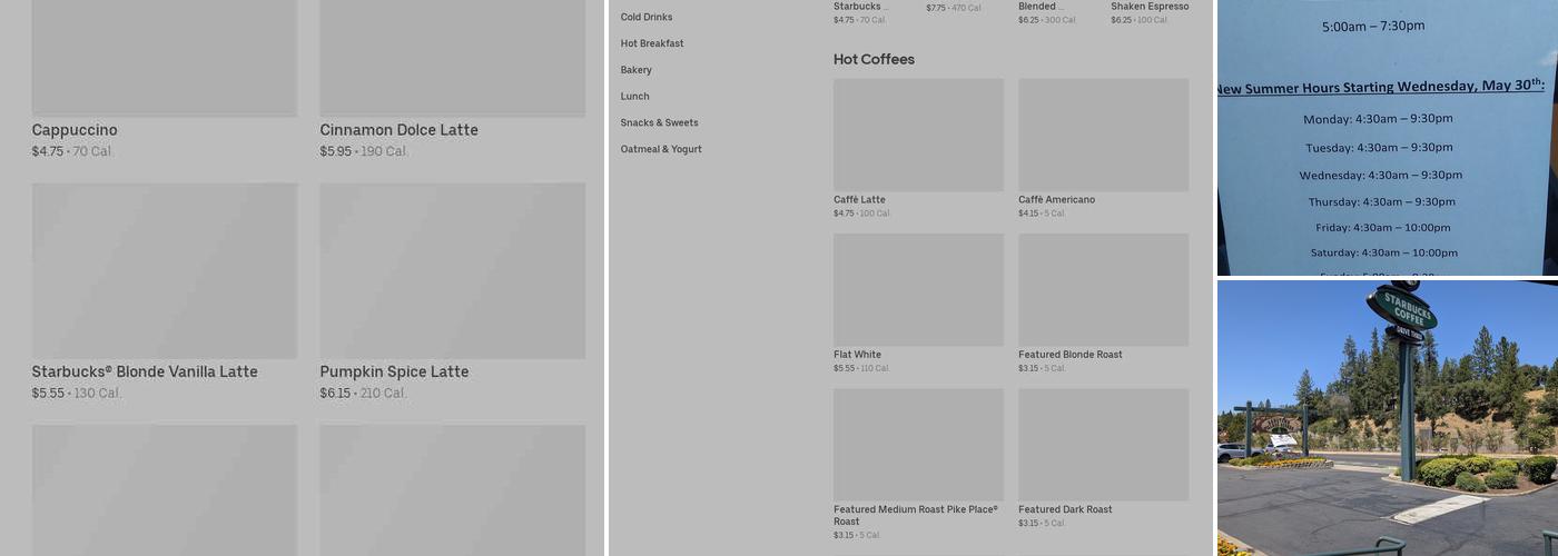 Starbucks Menu