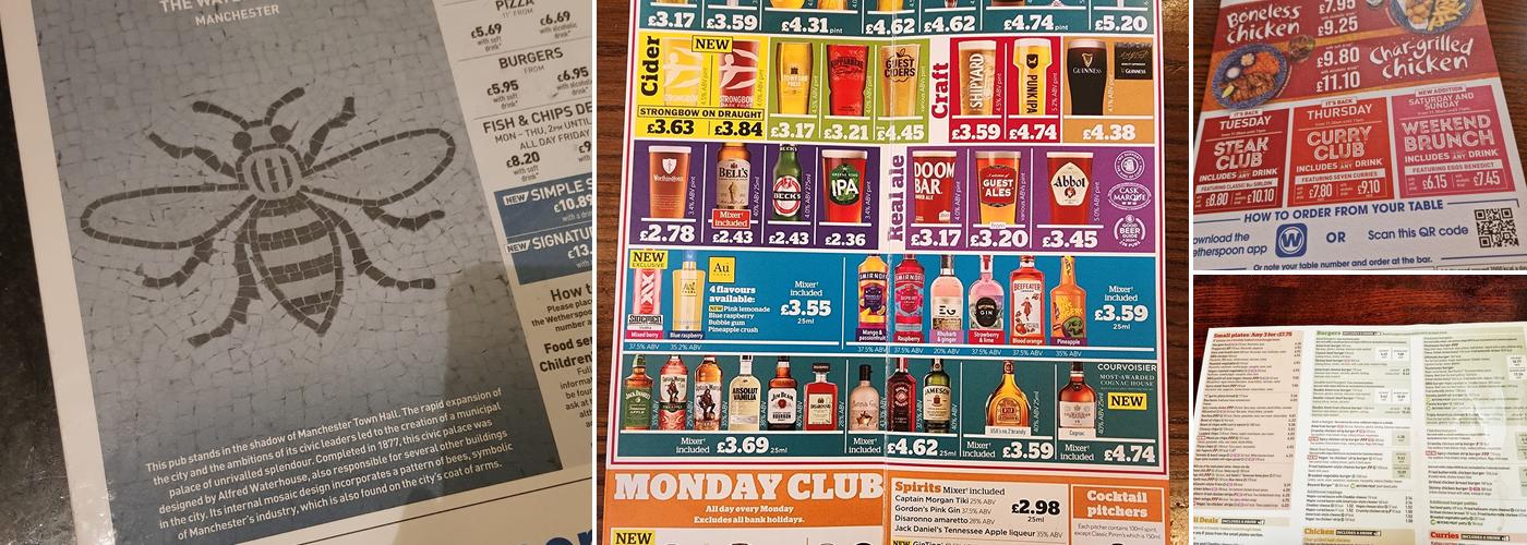 The Waterhouse - JD Wetherspoon Menu