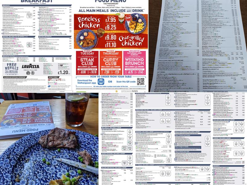 The Paramount - JD Wetherspoon Menu