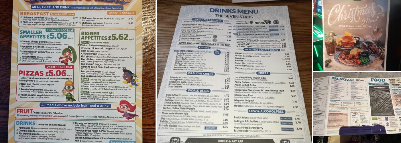 The Seven Stars - JD Wetherspoon Menu