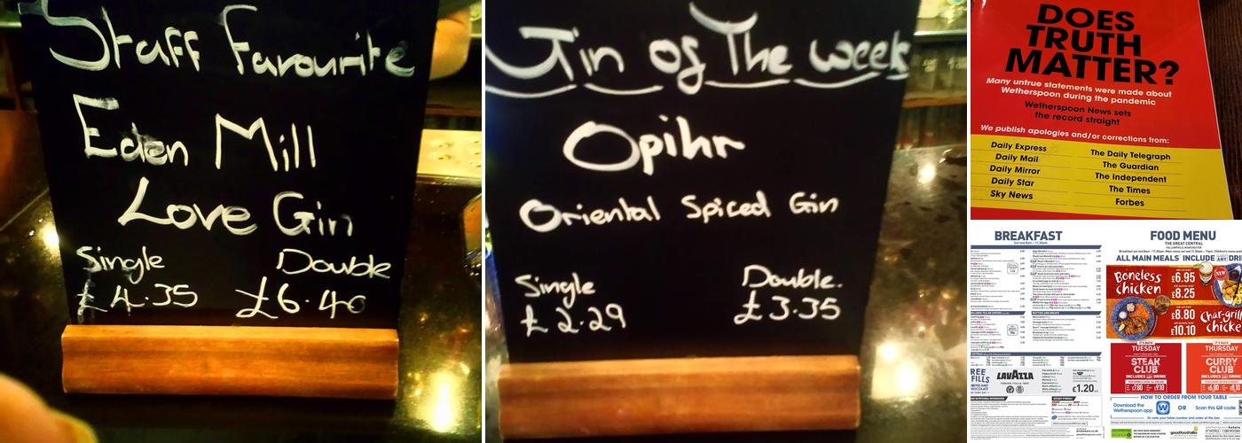 The Great Central - JD Wetherspoon Menu