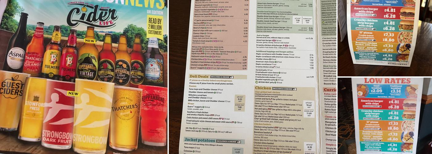 The Eccles Cross - JD Wetherspoon Menu