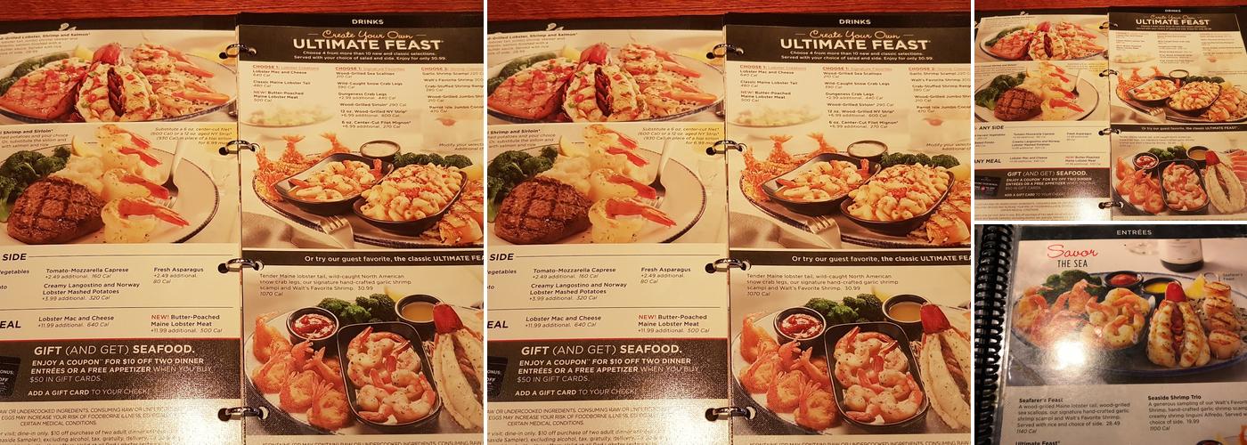 Red Lobster Menu