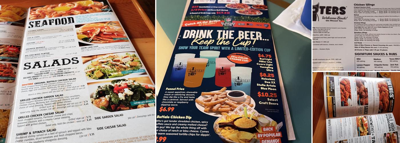 Hooters Menu