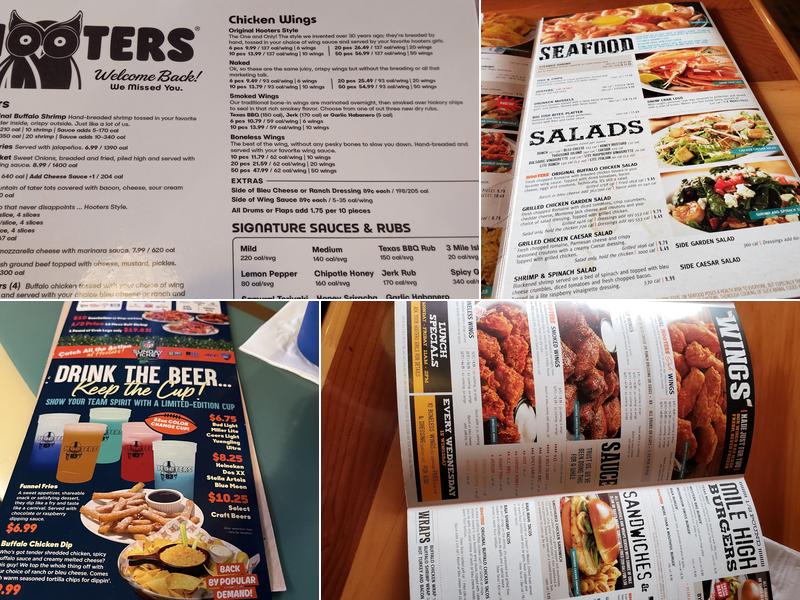 Hooters Menu