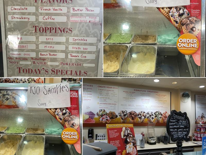 Cold Stone Creamery Menu