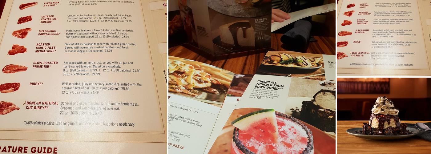 Outback Steakhouse Menu