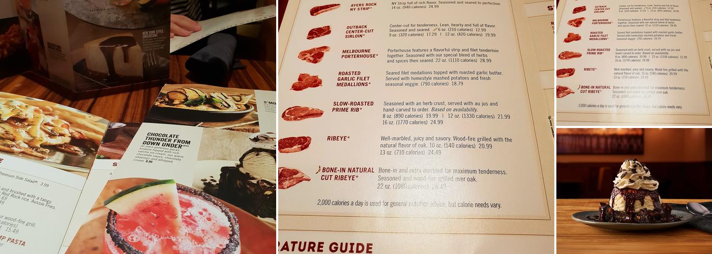 Outback Steakhouse Menu